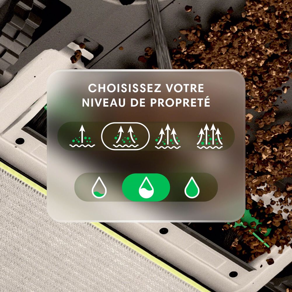 4&nbsp;niveaux d&rsquo;aspiration. 3&nbsp;niveaux de liquide.