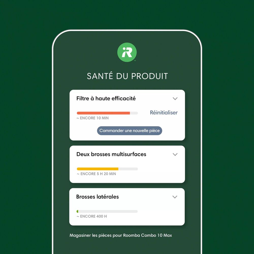 Application iRobot Home pour suivre la sant&eacute; du robot