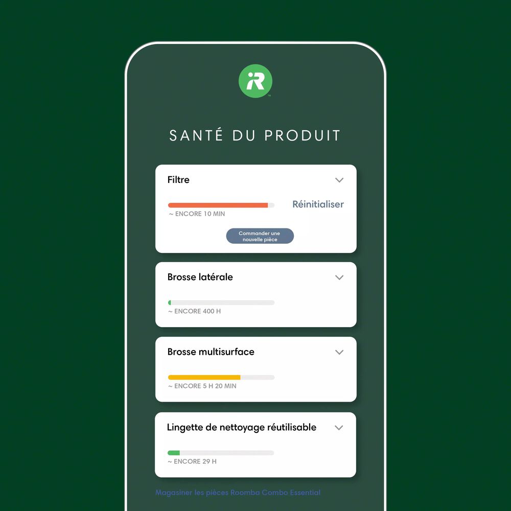 Application iRobot Home pour suivre la sant&eacute; du robot