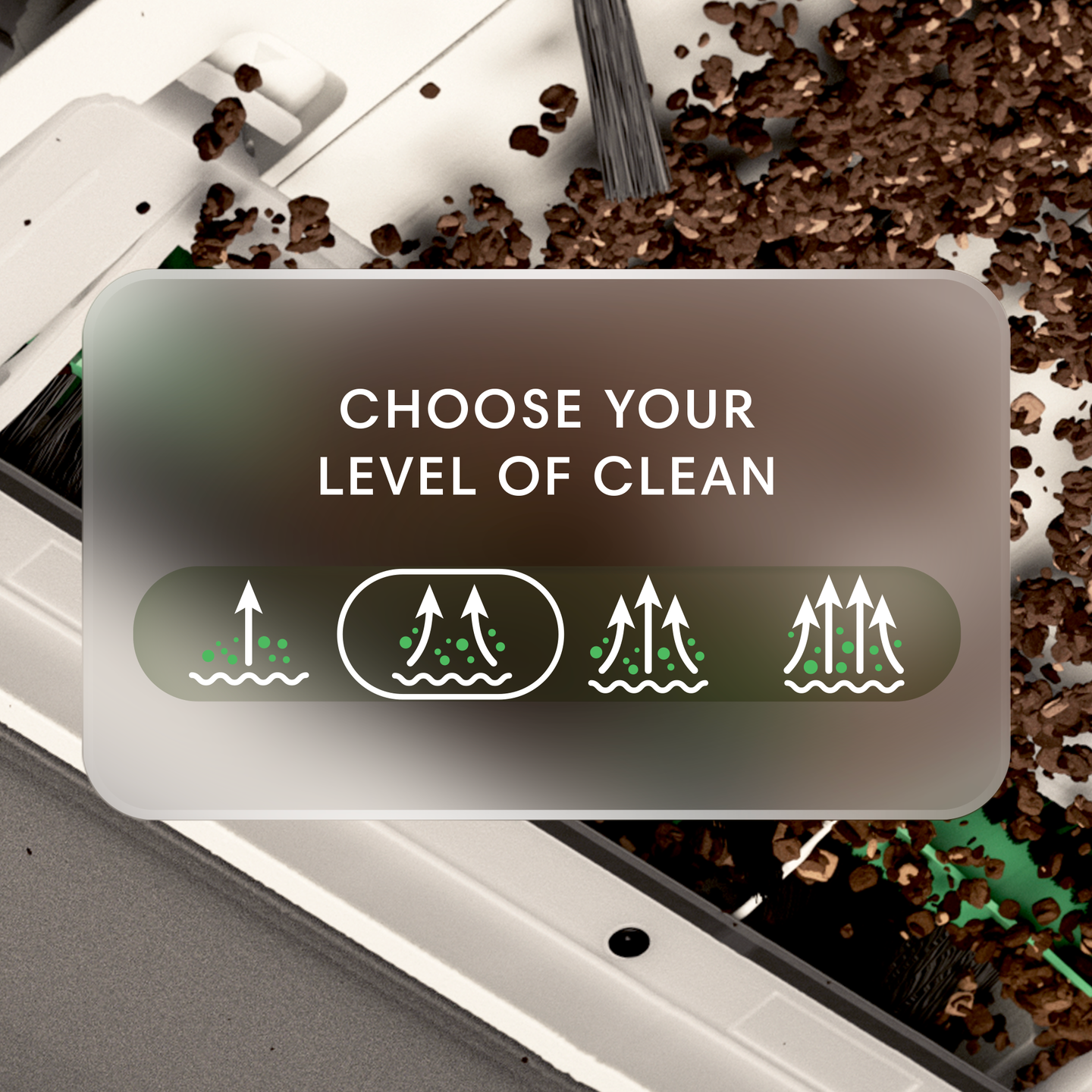 graphic showing cleaning settings